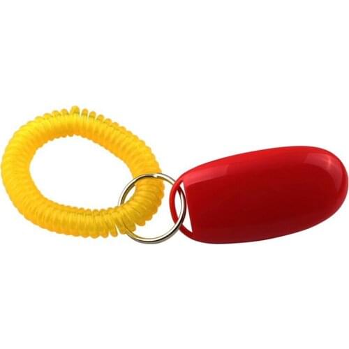 AT69 -Dog Pet Click Clicker Training Obedience Agility Trainer Aid Wrist Strap