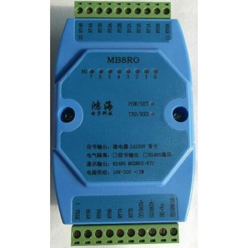 Free Shipping! Digital input and output module 8-channel relay output Isolated 8RO RS485 MODBUS communication module sensor