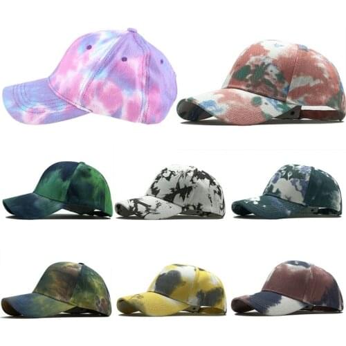 Unisex Summer Casual Baseball Cap Colorful Tie-Dye Print Adjustable Snapback Hat 63HC