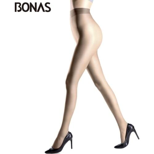 BONAS 3pcs/lot 15D Black Pantyhose Women T Crotch Sexy Nylon Solid Skin Fashion Slim Tights Summer Spandex Lolita Black Tights