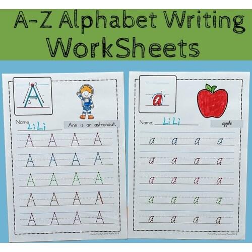 26 Letters A-Z Alphabet ABC Practice Paper Preschool learning English Homework Writing Exercise book Kindergarten pre-school