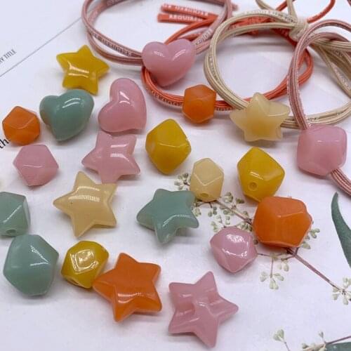 10-50 Pcs Acrylic Cartoon Polygon Beads DIY Craft Necklace Jewelry Ornament Materials Arts Hair Accessories Punk Clothes Beads