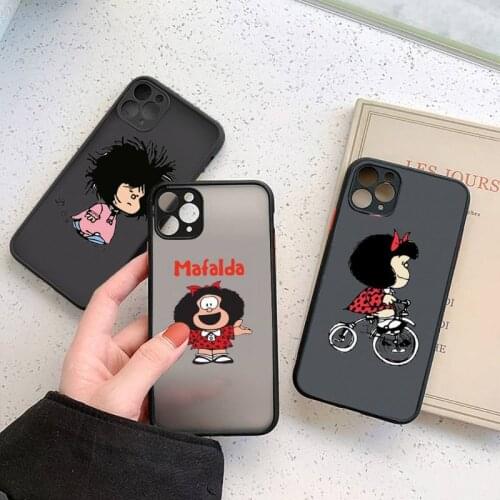 Argentina Quino Mafalda cute girl Phone Cases matte transparent For iphone 7 8 11 12 plus mini x xs xr pro max cover