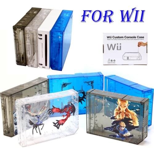 With retail packing cover housing case for wii Nintendo wii console replacement housing shell with full retail parts
