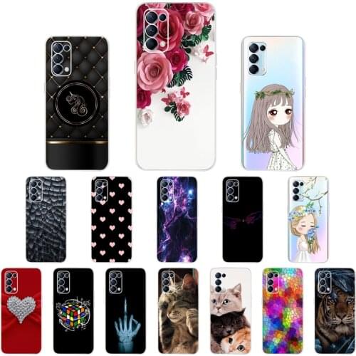 For OPPO Reno 5 5G Case Reno5 4G Bumper Silicone TPU Soft Phone Cover For OPPO Reno 5 CPH2145 Cases Cartoon fundas CPH2159 Coque
