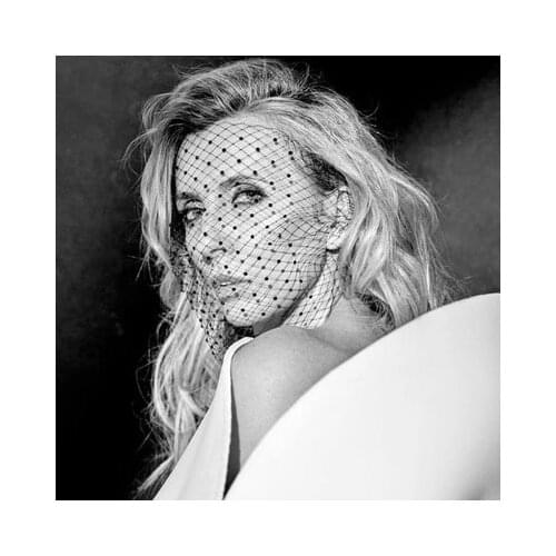 Black Face Mask Crystal Beaded White Net Fashion Charming Hair Accessories Mysterious Dril Wedding Veil For Women 2021