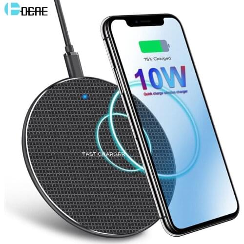 DCAE Qi Wireless Charger Pad 10W Quick Charge For iPhone 11 XS X XR 8 Airpods Pro Samsung S10 S9 Note 10 9 Fast Charging QC 3.0