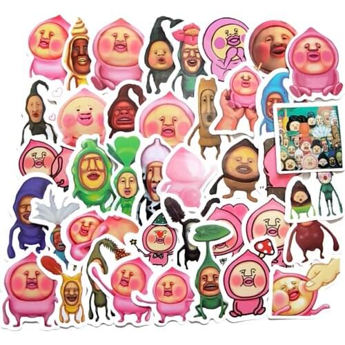 40pcs waterproof Mini Hand account lovely fart peach line Stickers for Mobile Phone Laptop Luggage Guitar Case Skateboard Bike