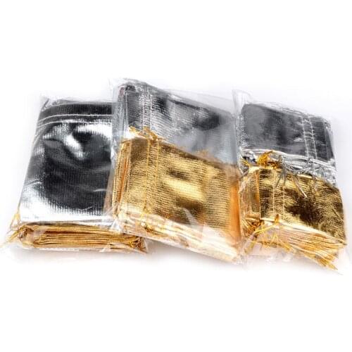 Travel Portable Organizer Toiletry Bag Case Adjustable Jewelry Packing Silver/ Gold Drawstring Bag Wedding Gift Bags 100pcs/lot