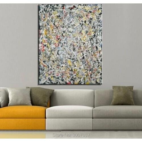 Jackson White Light Still life Hand Painted Abstract oil Painting Drawing Art Unframed Canvas Gemstone Wall airbrush Home Decor