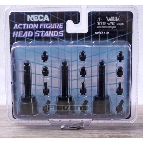 NECA Action Figure Head Display Stands Black 3 Pack Other Figures Brinquedos Figurals Accessories Collection Model Gift