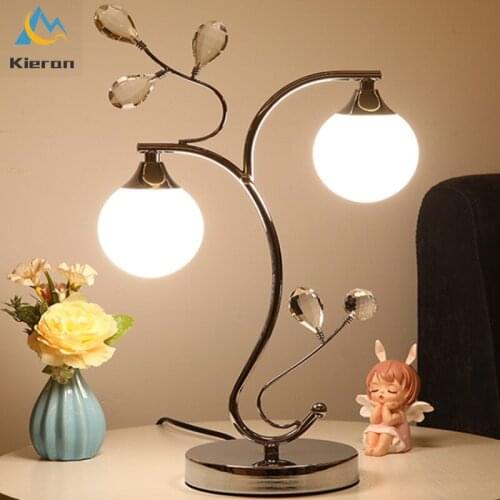European Modern Minimalist Crystal LED Desk Lamps Living Room Bedroom Bedside Glass Table Lamps Room Decor Umbrella Desk Lights