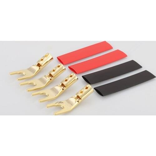 HI-END Speaker cable spade connector gold plated audiophile