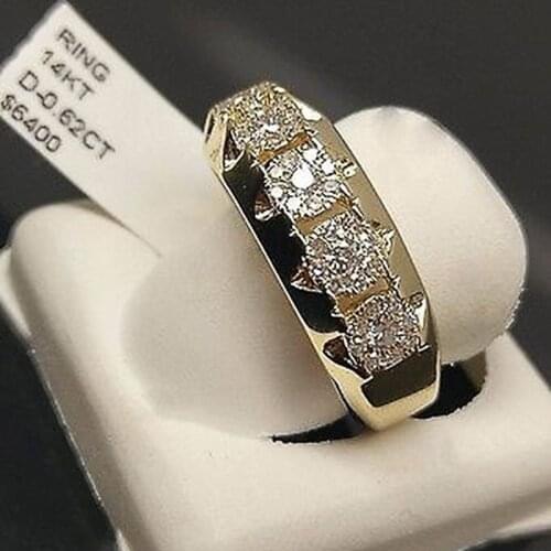 Luxury Male Female Girls Geometric Ring Filled & Gold Ring Promise Wedding Engagement Rings For Women Girl Best Gifts