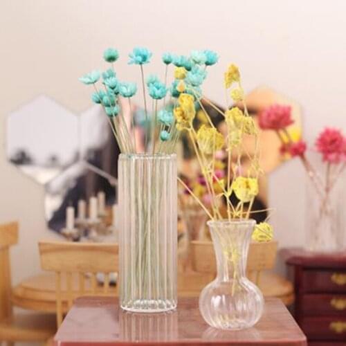 1:12 Doll House Miniature Flowers Fairy Garden Ornament Mini Potted Plant Flowers Pot DollHouse Decor Bonsai Model Kids Play Toy