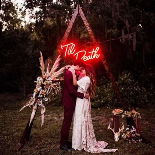 Til Death neon sign,Custom Led Neon Light Signs Decoration For Room Decor Birthday Party Wedding Decoration