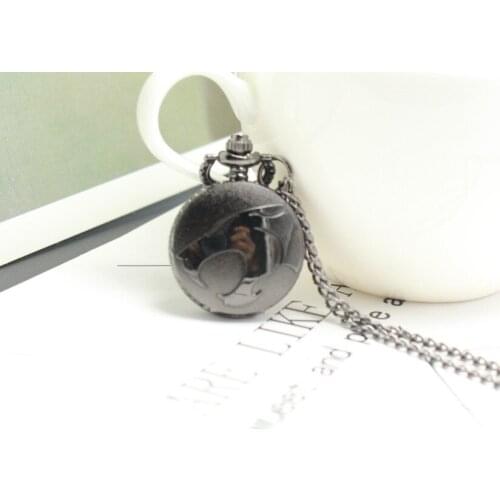 New Black Size Steampunk Quartz Childrens Woman pendant Good Quality Necklace Pocket Watch Gift Watch