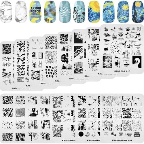 Nail Stamp Plates Water Ripple Pattern Design Nail Art Stamping Template Stainless Steel Nail Art Image Stencil Tools