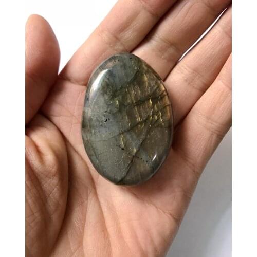 Polished Labradorite Gem Stone Palm-Madagascar Labradorite Healing Gem Stone Massage 1.5-2" one Pack