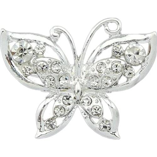 Stunning Silver Plated Shining Crystal Butterfly Brooch Women Jewelry Accessories Brooch Jewelry brooch pins wedding