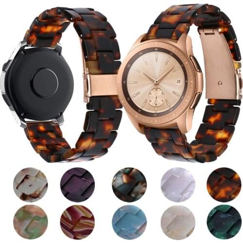 20mm 22mm Resin Watch Link for Huawei Gt Stainless Steel Butterfly Buckle Correa For Samsung Galaxy 46/44mm Gear S2/S3 Strap