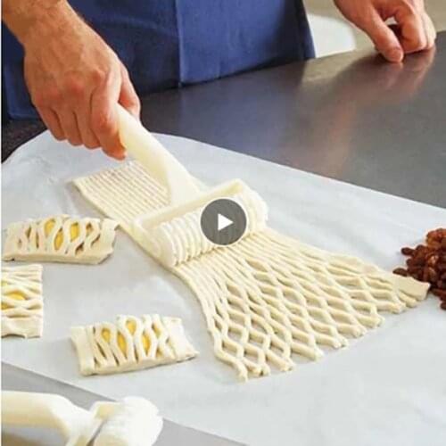Pie Cookie Cutter Pastry Pie Baking Tool Embossing Dough Roller Lattice Noodle Cutter Wheel Craft Kitchen Accessory Smooth Tool