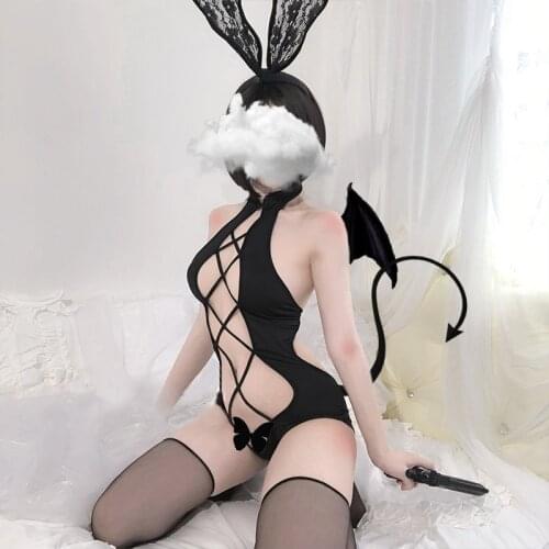 Sexy Women Anime Lingerie Babydoll Swimsuit Set Cute Lolita Underwear Cartoon Cosplay Erotic Devil Porno Costume Maid Bunny Girl