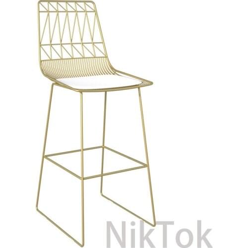 Nordic Bar Stool Chair Combination Leisure Table Chair Combination restaurant Bar Chair Iron Chair Gold High Foot Table Chair