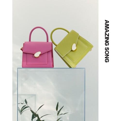 Amazing Song Kelly Bag Pea Turn Lock Split Leather AS Niche One-shoulder Messenger Hand bag Lively Color