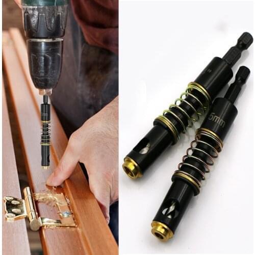 Hexagonal Handle HSS Brass Self Centering Hinge Twist Drill Bits 1/4" & 5mm Screw Hole Saw Woodworking Reaming Cabinet Tool