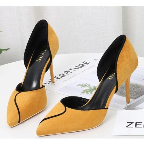 BIGTREE Shoes Women Heels Mixed Color Sexy High Heels Women Pumps Party Wedding Shoes Stiletto Pointed Kitten Heels Ladies Shoes