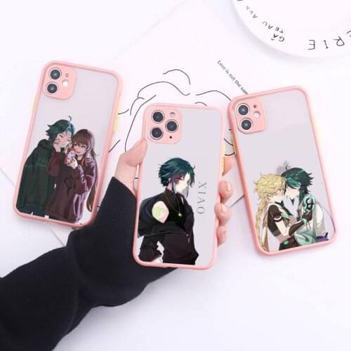 Xiao Genshin Impact Simple Matte Bumper Phone Case For iphone12 11 Pro Max X XS Max XR 7 8 Plus 12mini Shockproof Cover