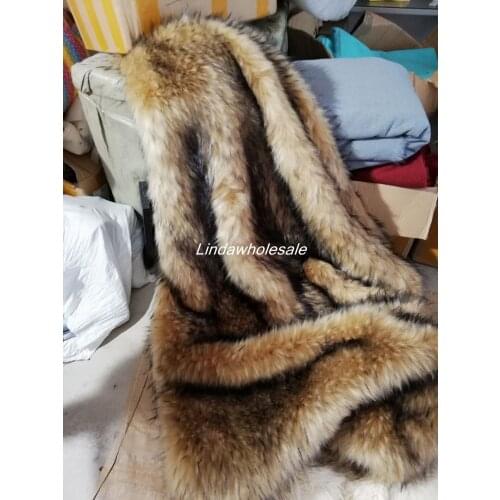 High-grade Camel color thick imitation raccoon long plush fabric,felt cloth,faux fur fabric,160cm*45cm(half yard)/PCS
