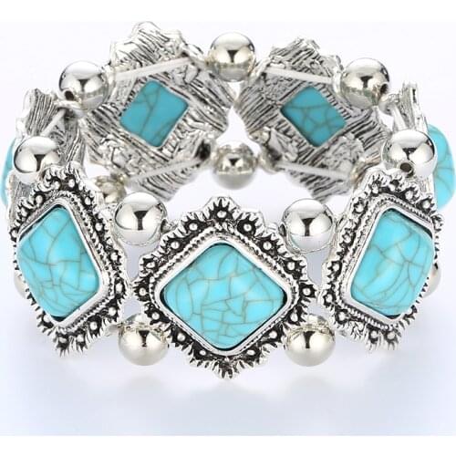 Fashion Bohemian Stretch Boho Bracelet Femme Statement Vintage Beads Elastic Bracelets Bangles For Women Party Jewelry Gifts