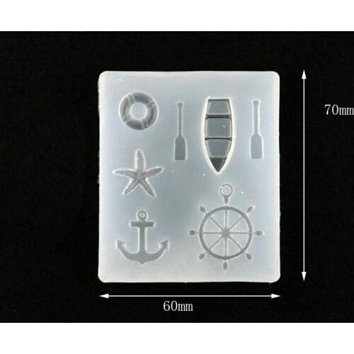 1pc Silicone Mold for jewelry finding tools 1=7pcs boat Paddle Rudder Ship hook Small starfish resin mold handmade UV DIY Craft