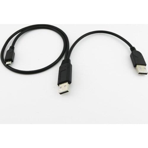10pcs USB 2.0 A Male with USB Power to Micro USB 5 Pin Y Cable for Mobile Hard Disk