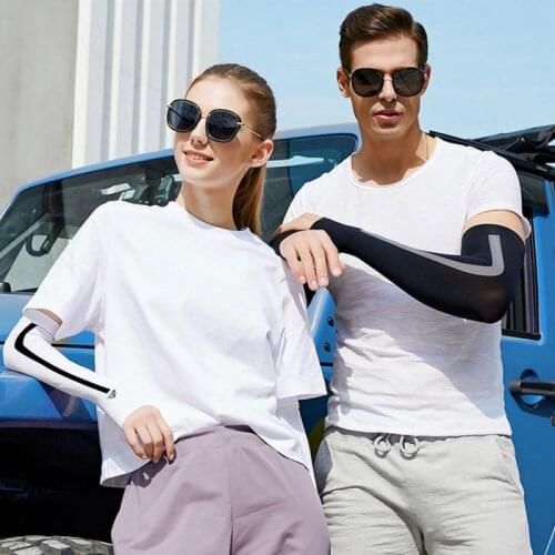 2Pcs Unisex Cooling Arm Sleeves Cover Cycling Running UV Sun Protection Outdoor Men Nylon Cool Arm Sleeves Fishing Accessories