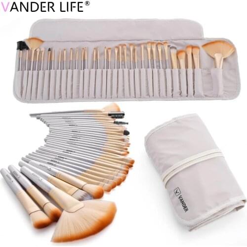 Makeup Brushes, 32pcs Makeup Brush Set, Makeup Brushes Set Foundation Blending Cosmetic Brush Set Kit,Champagne