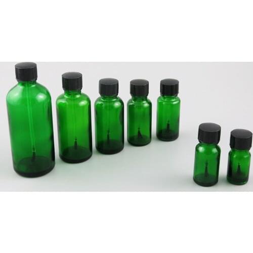 360pcs Empty Green Glass Nail Polish Gel Bottle With Brush DIY Cosmetic Containers Bottle 5ml 10ml 15ml 20ml 30ml 50ml 100ml