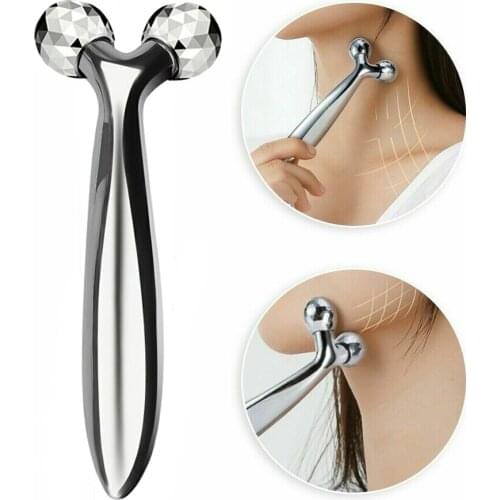 3D Roller Massager Facial Massage Handheld Y Shape Wrinkle Remover Face Lift Roller Full Body Relaxation 360 Rotate Lifting Tool