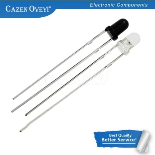 50pcs/lot 25pairs 5mm 940nm LEDs 2infrared emitter and 2IR receiver