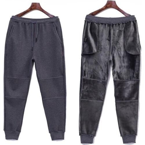 2020 Winter Mens Cotton Casual Pants Fleece Harem Super Loose Trousers 7XL Elastic Waist Baggy Jogger Men Warm velvet Sweatpants
