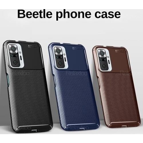 For Redmi Note10Pro Case Carbon Fiber Soft Silicone Shockproof Back Bumper Cover For Xiaomi Redmi Note 10 Pro Phone Case 6.67
