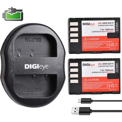 DMW-BLF19 BLF19E BLF19PP 2 pcs Battery +Dual Usb Charger for Panasonic Lumix DC-G9 DMC-GH5 GH3 DMC-GH3H GH4 GH4H DC-GH5S