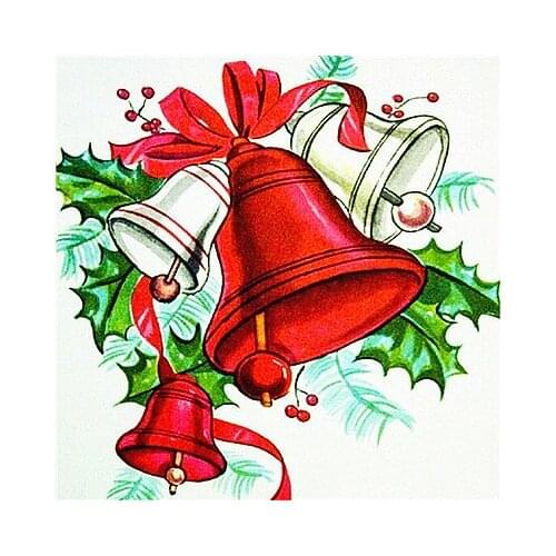 HUACAN 5D Full Drill Diamond Painting Christmas Bell Cross Stitch Wall Decor Diamond Mosaic Cartoon Handcraft