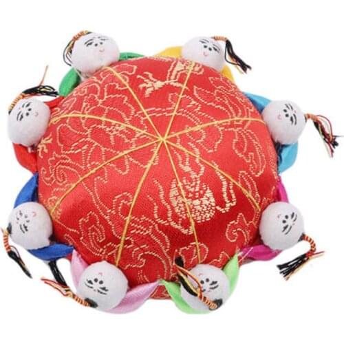 Chinese Red Pin Needle Cushion Sewing Craft Tools Kit Holder With 8 Dolls Pincushions For Sewing DIY Craft Work