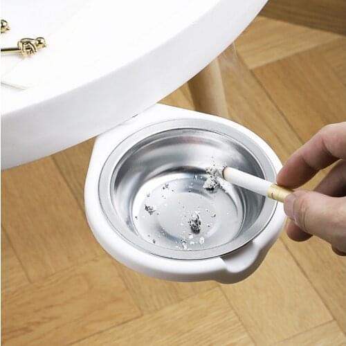 Creative Round Free Punching Rotating Ashtray Office Living Room Household Simple Hidden Table Bottom Cigar Ash Tray