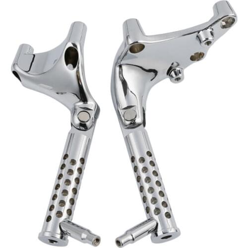 Motorcycle Chrome Aluminum Footrest Footpegs W/ Mounting bracket For Harley SuperLow XL1200