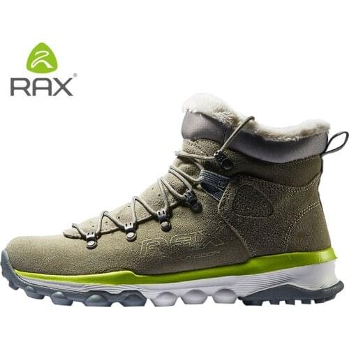Men Climbing Hiking Shoes Women Soft Leather Warm Plush Winter Boots Lover High Top Non-Slip Wearable Shoes AA52327