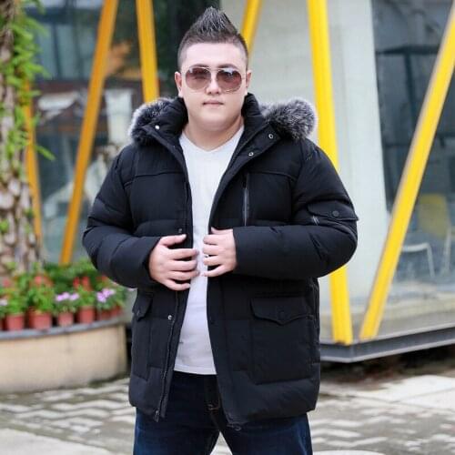 2019 Winter Mens Large size Collar Large Cotton jacket Winter Clothes Fashion trend with Fur Collar jacket for 170kg men